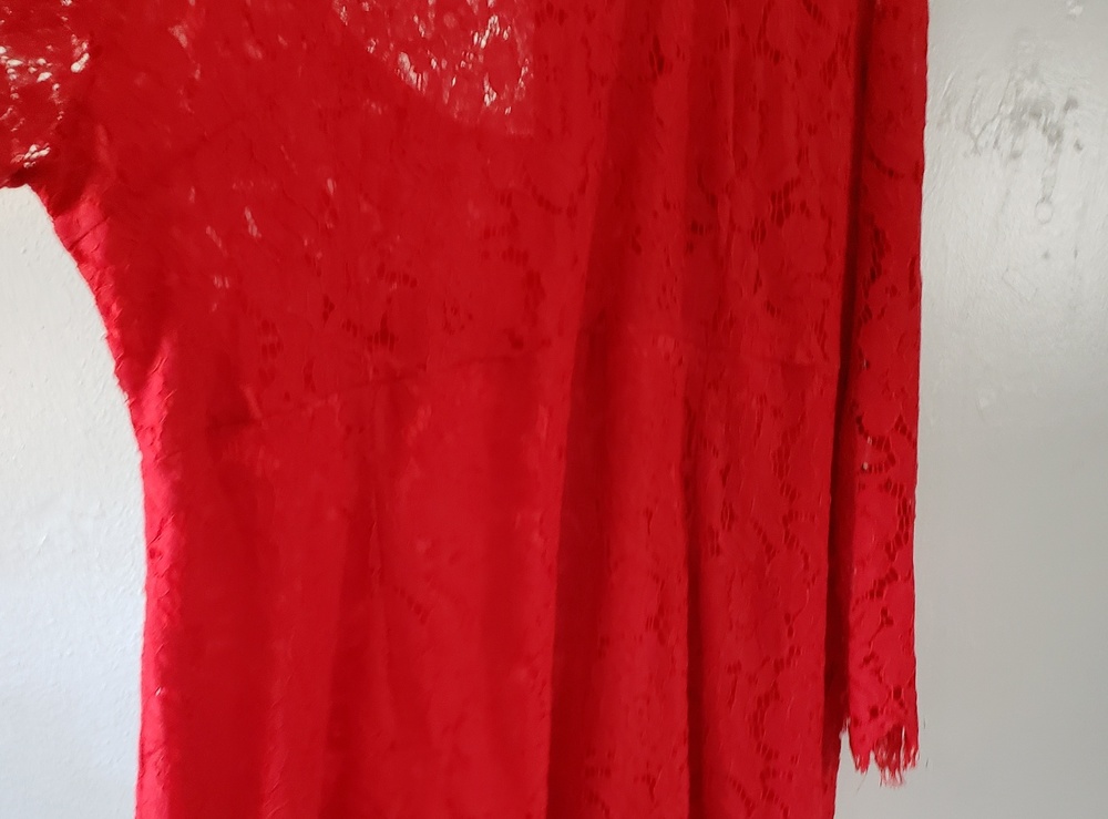 Red lace dress